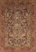 Machine Washable Oriental Brown Traditional Rug, wshurb2840brn