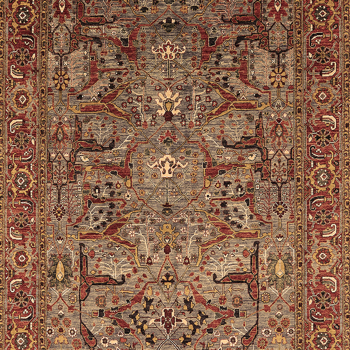 Machine Washable Oriental Brown Traditional Rug, wshurb2840brn