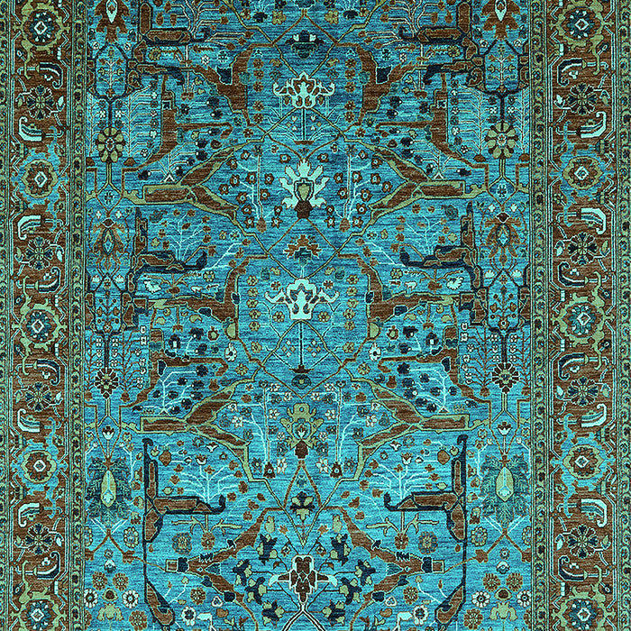 Machine Washable Oriental Turquoise Traditional Area Rugs, wshurb2840turq