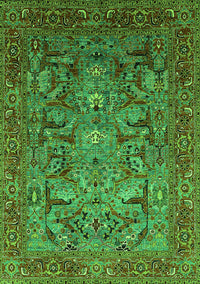 Oriental Green Traditional Rug, urb2840grn