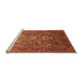 Sideview of Machine Washable Oriental Orange Traditional Area Rugs, wshurb2840org