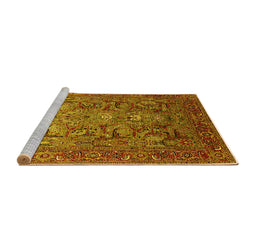 Sideview of Machine Washable Oriental Yellow Traditional Rug, wshurb2840yw
