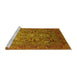 Sideview of Machine Washable Oriental Yellow Traditional Rug, wshurb2840yw