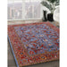 Mid-Century Modern Gunmetal Gray Oriental Rug in Family Room, urb2840