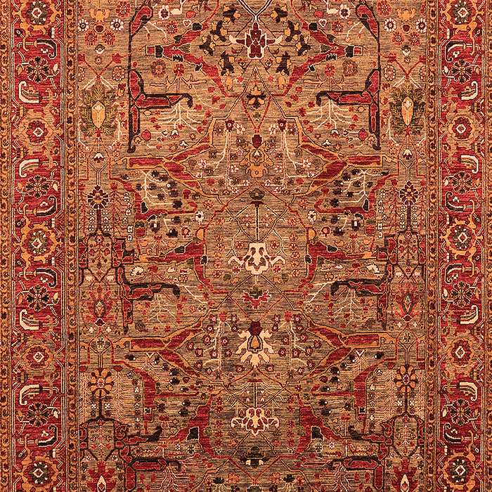 Machine Washable Oriental Orange Traditional Area Rugs, wshurb2840org