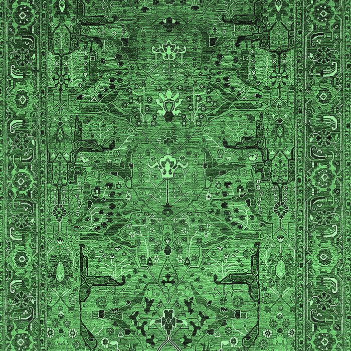 Machine Washable Oriental Emerald Green Traditional Area Rugs, wshurb2840emgrn