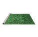 Sideview of Machine Washable Oriental Emerald Green Traditional Area Rugs, wshurb2840emgrn