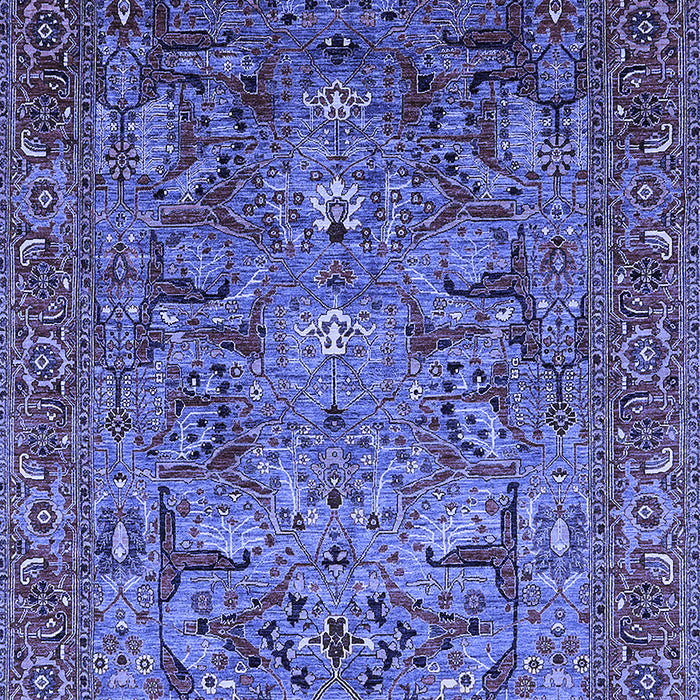 Machine Washable Oriental Blue Traditional Rug, wshurb2840blu