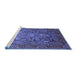 Sideview of Machine Washable Oriental Blue Traditional Rug, wshurb2840blu