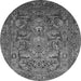 Round Oriental Gray Traditional Rug, urb2840gry