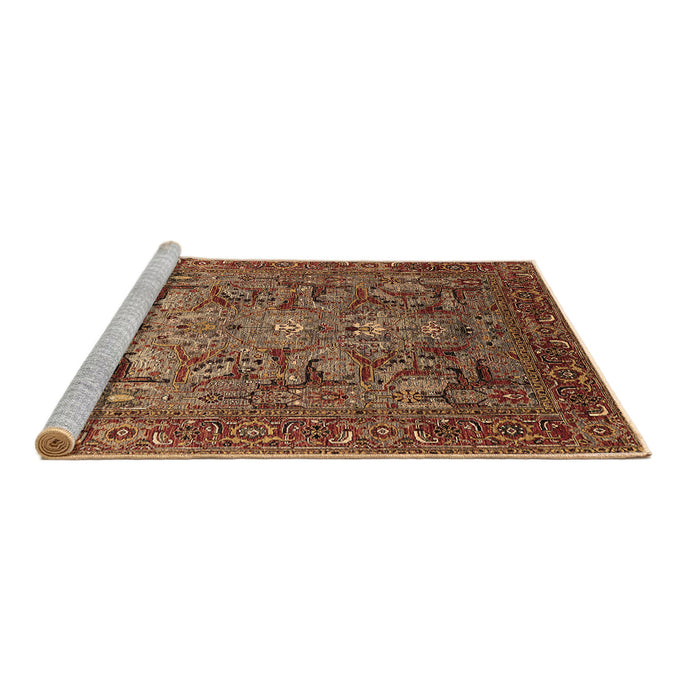 Sideview of Machine Washable Oriental Brown Traditional Rug, wshurb2840brn