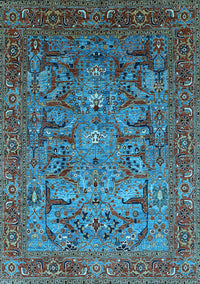 Oriental Light Blue Traditional Rug, urb2840lblu