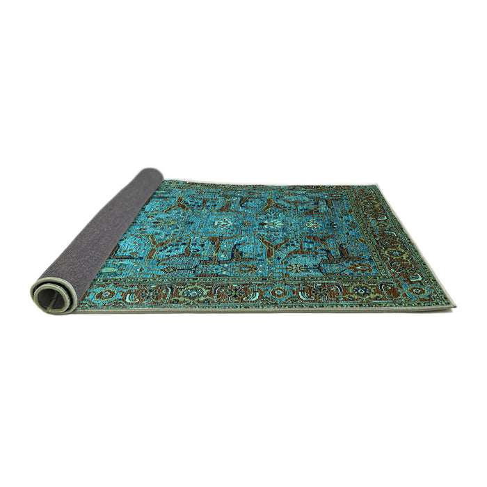 Sideview of Oriental Turquoise Traditional Rug, urb2840turq