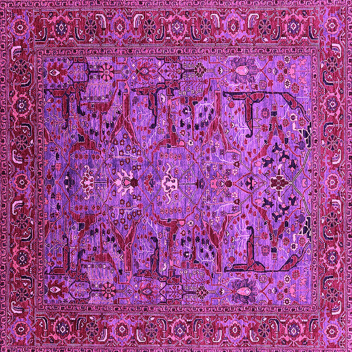 Square Machine Washable Oriental Pink Traditional Rug, wshurb2840pnk