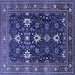 Square Oriental Blue Traditional Rug, urb2841blu