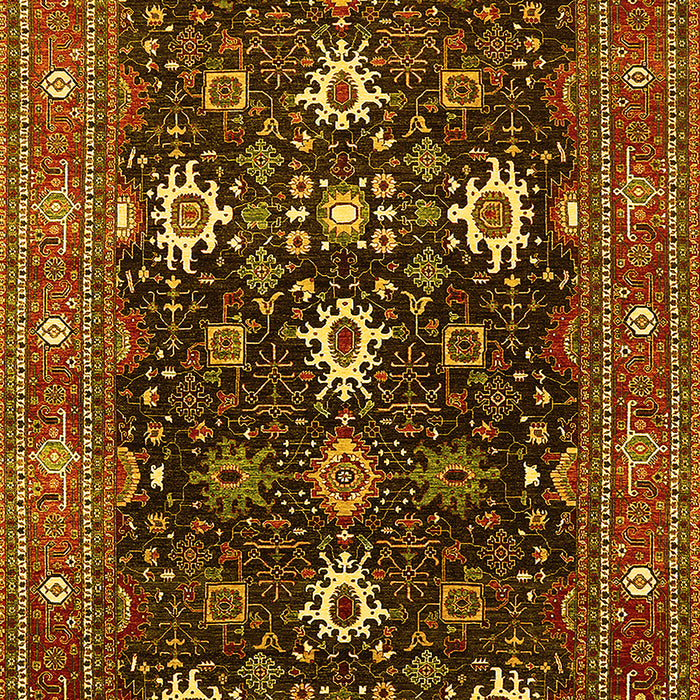 Machine Washable Oriental Yellow Traditional Rug, wshurb2841yw