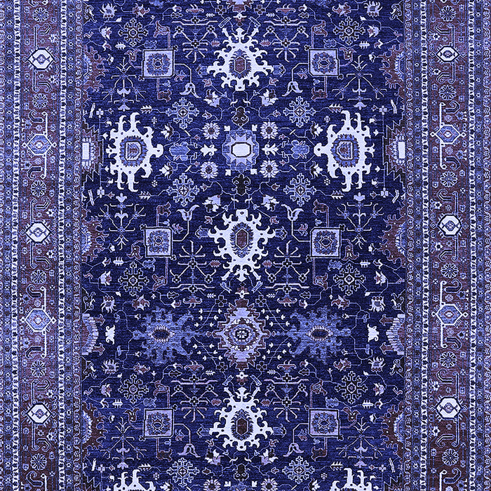 Machine Washable Oriental Blue Traditional Rug, wshurb2841blu