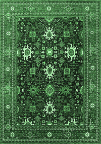 Oriental Emerald Green Traditional Rug, urb2841emgrn