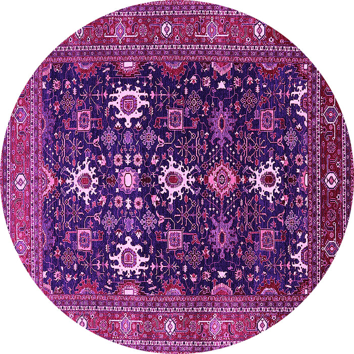 Round Oriental Pink Traditional Rug, urb2841pnk