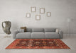 Machine Washable Oriental Orange Traditional Area Rugs in a Living Room, wshurb2841org