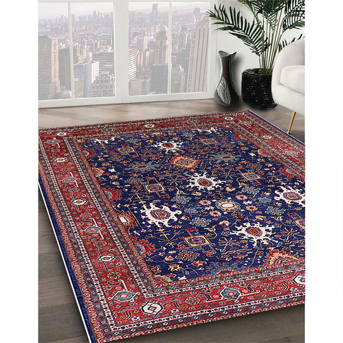 Machine Washable Industrial Modern Rose Dust Purple Rug in a Family Room, wshurb2841