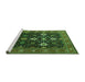 Sideview of Machine Washable Oriental Green Traditional Area Rugs, wshurb2841grn