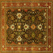 Square Oriental Yellow Traditional Rug, urb2841yw