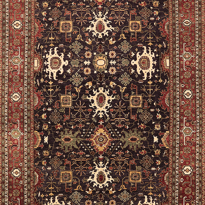 Machine Washable Oriental Brown Traditional Rug, wshurb2841brn
