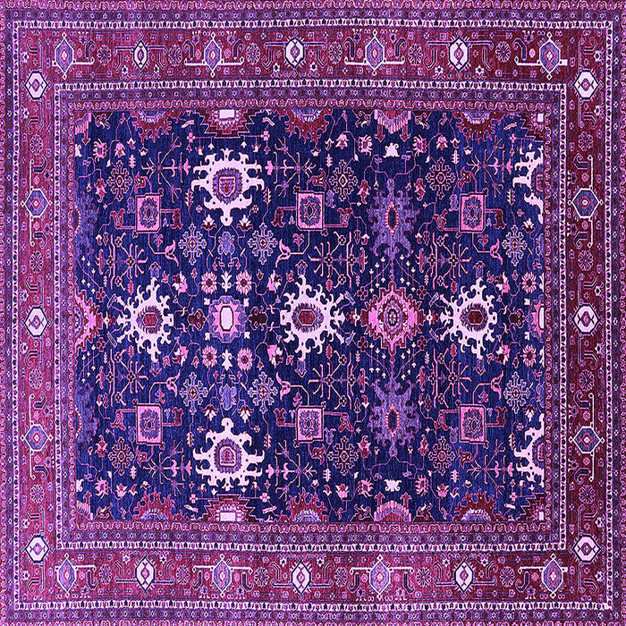 Square Machine Washable Oriental Purple Traditional Area Rugs, wshurb2841pur