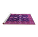 Sideview of Machine Washable Oriental Pink Traditional Rug, wshurb2841pnk