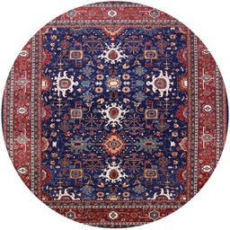 Round Machine Washable Industrial Modern Rose Dust Purple Rug, wshurb2841