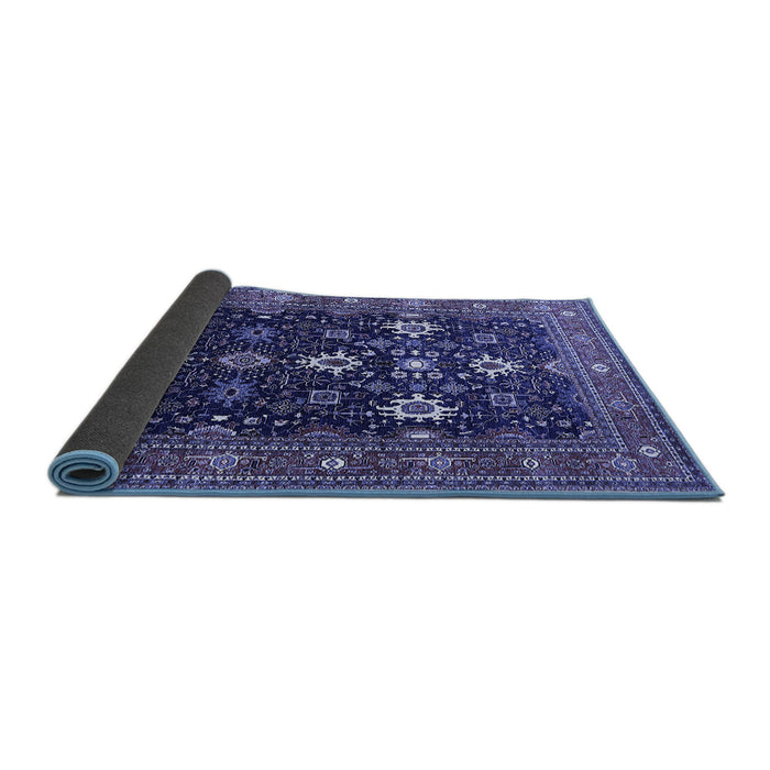 Sideview of Oriental Blue Traditional Rug, urb2841blu