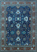 Machine Washable Oriental Light Blue Traditional Rug, wshurb2841lblu