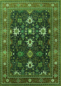 Oriental Green Traditional Rug, urb2841grn