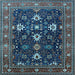 Square Oriental Light Blue Traditional Rug, urb2841lblu