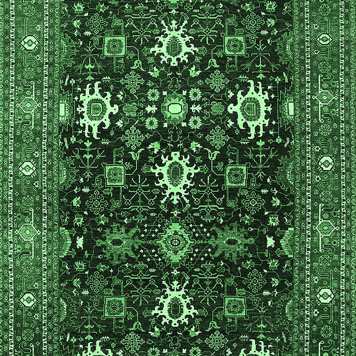 Machine Washable Oriental Emerald Green Traditional Area Rugs, wshurb2841emgrn