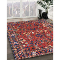 Mid-Century Modern Dark Almond Brown Oriental Rug, urb2842