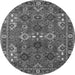 Round Oriental Gray Industrial Rug, urb2842gry