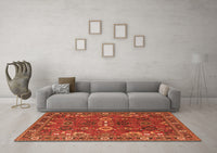 Machine Washable Oriental Orange Industrial Rug, wshurb2842org