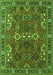 Machine Washable Oriental Green Industrial Area Rugs, wshurb2842grn