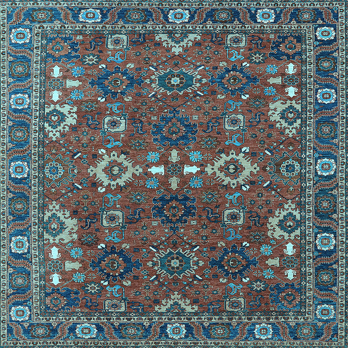 Square Oriental Light Blue Industrial Rug, urb2842lblu