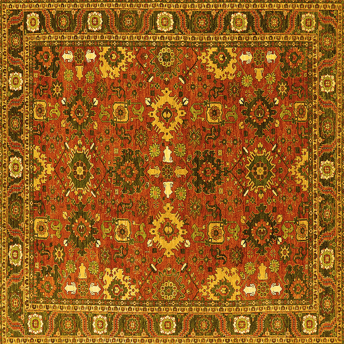 Square Oriental Yellow Industrial Rug, urb2842yw