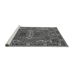 Sideview of Machine Washable Oriental Gray Industrial Rug, wshurb2842gry