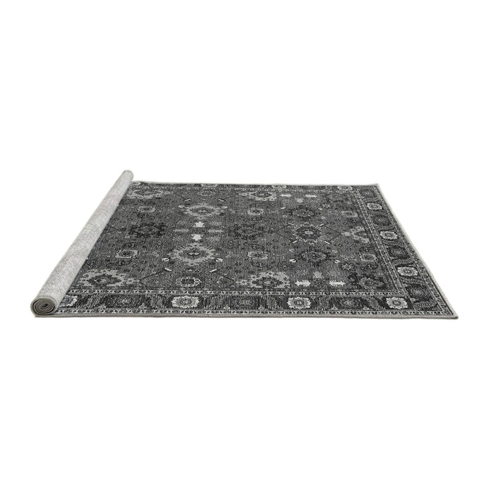 Sideview of Machine Washable Oriental Gray Industrial Rug, wshurb2842gry