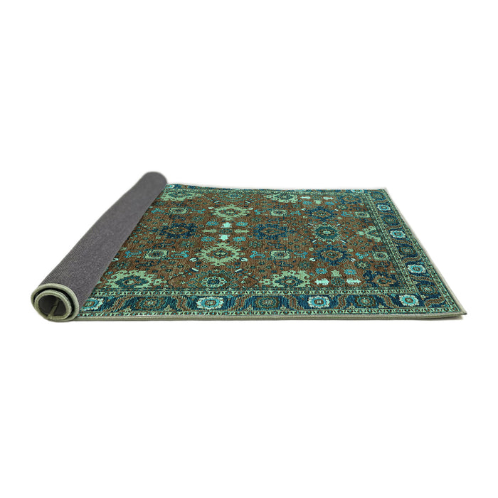 Sideview of Oriental Turquoise Industrial Rug, urb2842turq