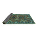 Sideview of Oriental Turquoise Industrial Rug, urb2842turq