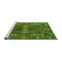 Sideview of Machine Washable Oriental Green Industrial Area Rugs, wshurb2842grn