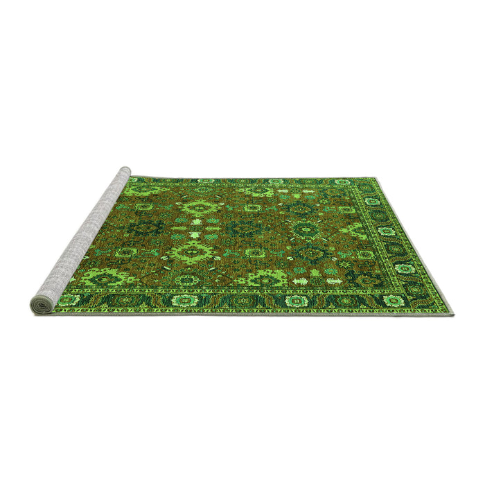 Sideview of Machine Washable Oriental Green Industrial Area Rugs, wshurb2842grn
