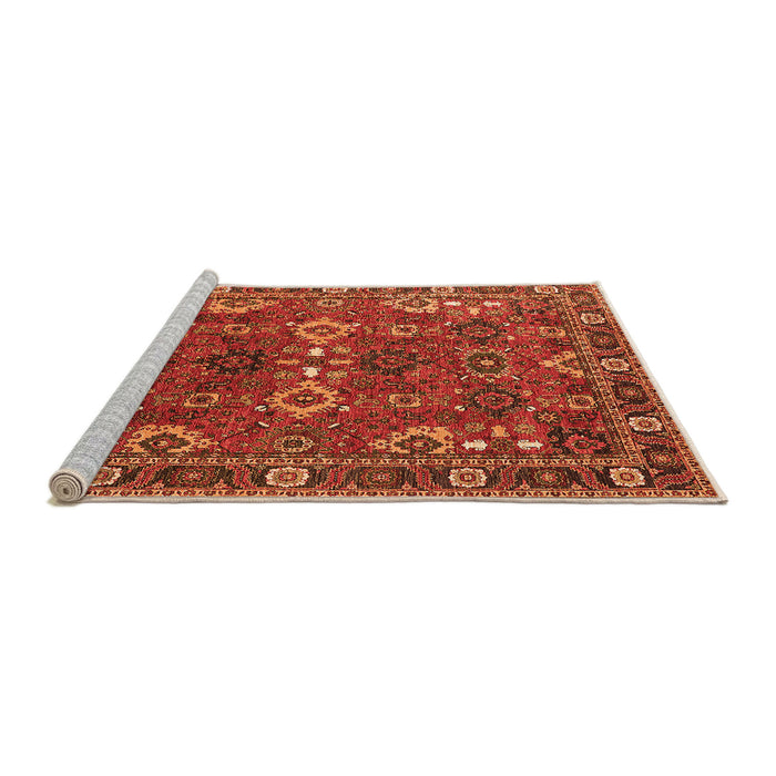 Sideview of Machine Washable Oriental Orange Industrial Area Rugs, wshurb2842org