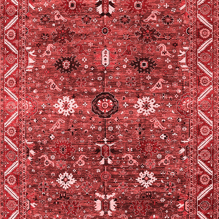 Machine Washable Oriental Red Traditional Rug, wshurb2843red